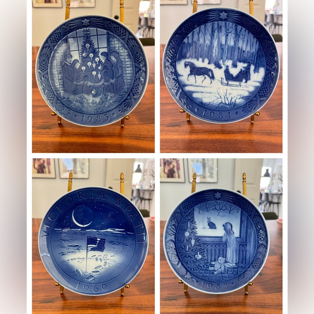 Set Of 4 Royal Copenhagen Denmark Plate 1982/1983/1984/1969